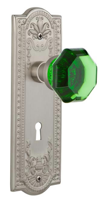 Nostalgic Warehouse Meadows Plate with Emerald Waldorf Knob