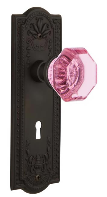 Nostalgic Warehouse Meadows Plate with Pink Waldorf Knob
