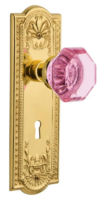 Nostalgic Warehouse Meadows Plate with Pink Waldorf Knob