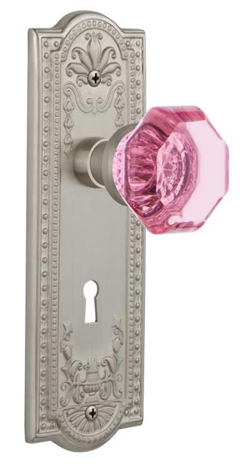 Nostalgic Warehouse Meadows Plate with Pink Waldorf Knob