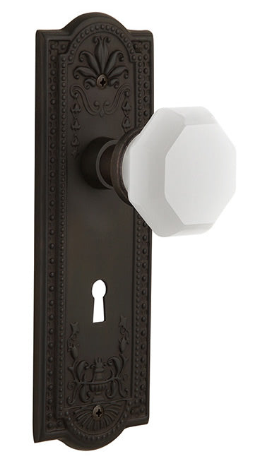 Nostalgic Warehouse Meadows Plate with White Waldorf Knob