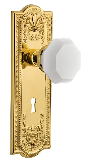 Nostalgic Warehouse Meadows Plate with White Waldorf Knob
