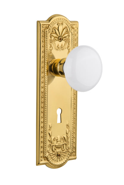 Nostalgic Warehouse Meadows Plate with Porcelain Knob - Mortise Lock