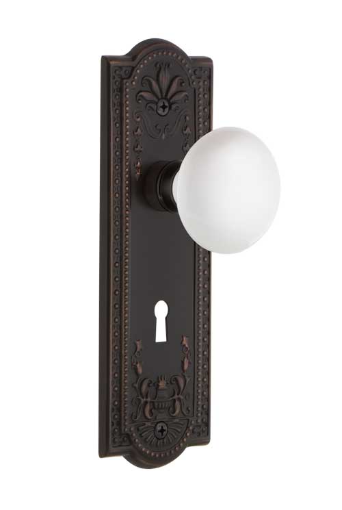 Nostalgic Warehouse Meadows Plate with White Porcelain Knob