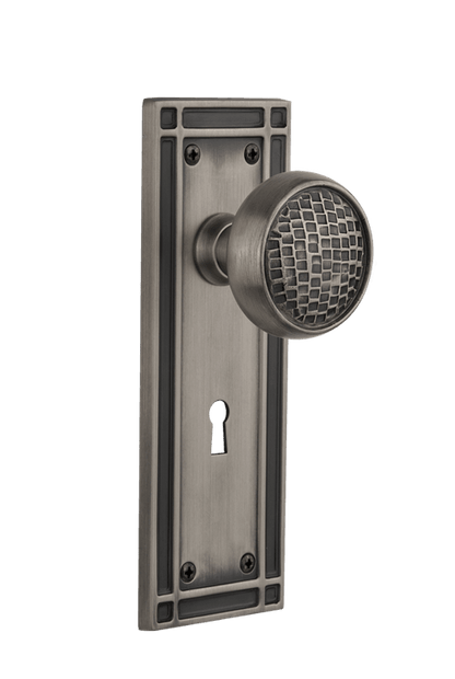 Nostalgic Warehouse Mission Plate with Craftsman Knob - Mortise Lock