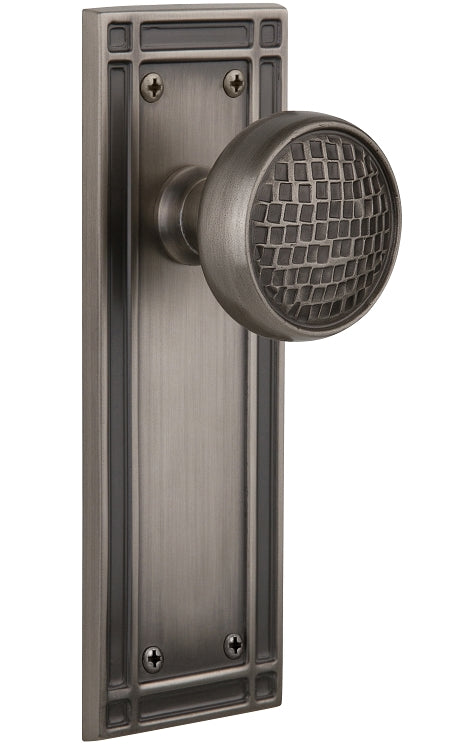 Nostalgic Warehouse Craftsman Knob with Mission Plate - Antique pewter