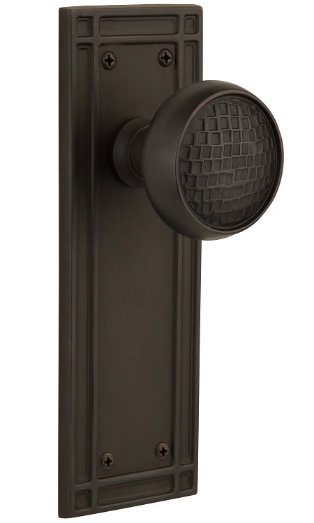 Nostalgic Warehouse Craftsman Knob with Mission Plate - Oil rubbed bronze