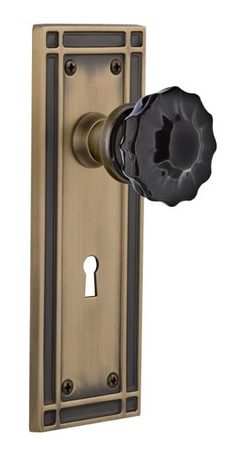 Nostalgic Warehouse Mission Plate with Black Crystal Knob