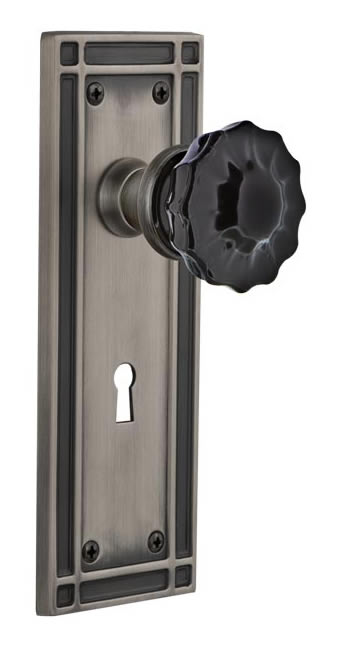 Nostalgic Warehouse Mission Plate with Black Crystal Knob