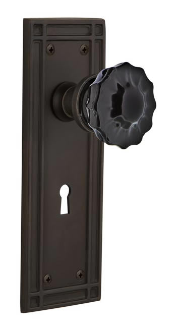 Nostalgic Warehouse Mission Plate with Black Crystal Knob