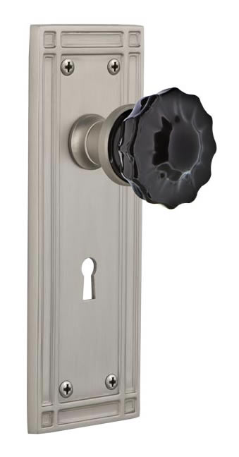 Nostalgic Warehouse Mission Plate with Black Crystal Knob