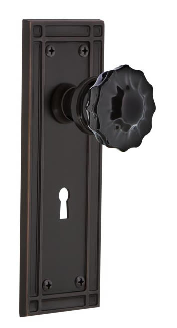 Nostalgic Warehouse Mission Plate with Black Crystal Knob
