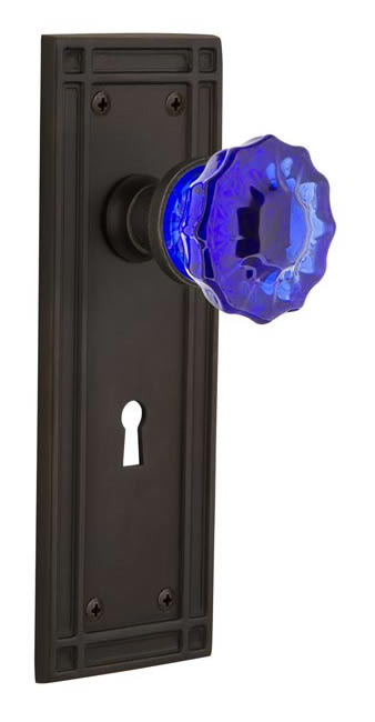 Nostalgic Warehouse Mission Plate with Cobalt Crystal Knob