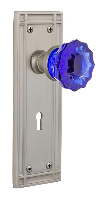 Nostalgic Warehouse Mission Plate with Cobalt Crystal Knob