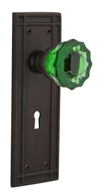 Nostalgic Warehouse Mission Plate with Emerald Crystal Knob