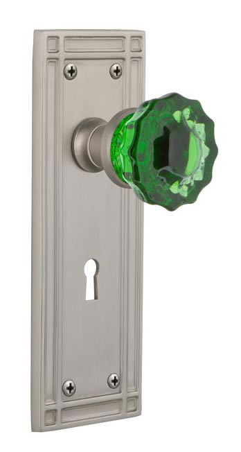 Nostalgic Warehouse Mission Plate with Emerald Crystal Knob