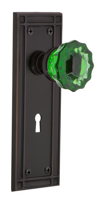 Nostalgic Warehouse Mission Plate with Emerald Crystal Knob