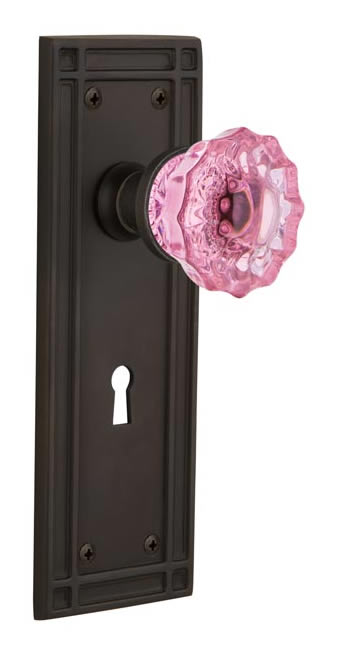 Nostalgic Warehouse Mission Plate with Pink Crystal Knob