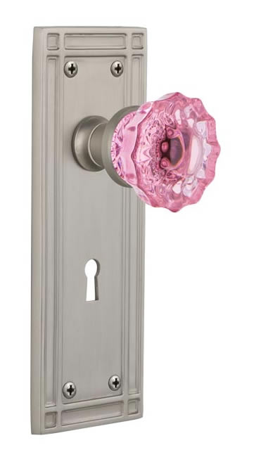 Nostalgic Warehouse Mission Plate with Pink Crystal Knob