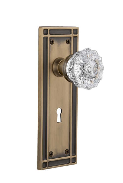 Nostalgic Warehouse Mission Plate with Crystal Knob - Mortise Lock