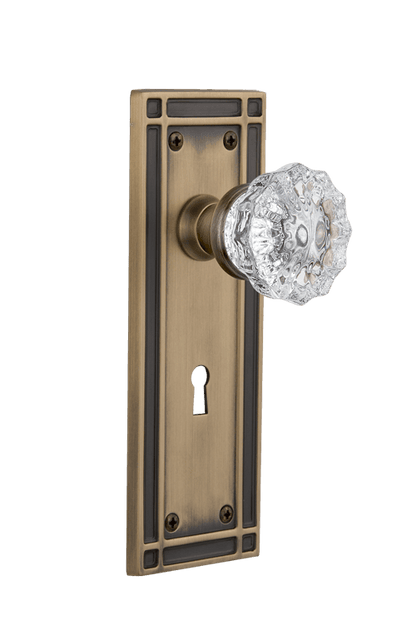 Nostalgic Warehouse Mission Plate with Crystal Knob - Mortise Lock