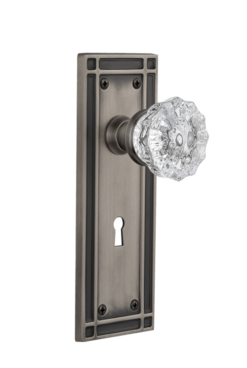 Nostalgic Warehouse Mission Plate with Crystal Knob - Mortise Lock