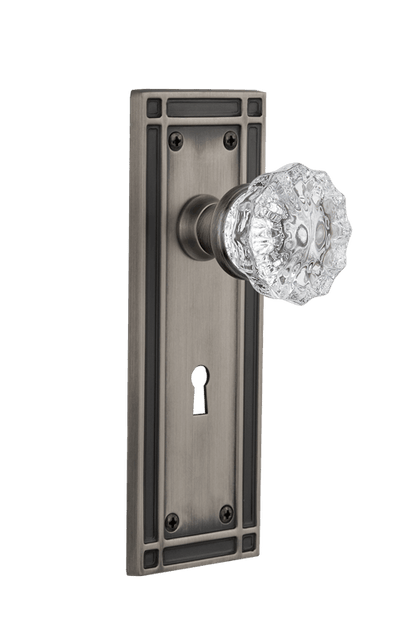 Nostalgic Warehouse Mission Plate with Crystal Knob - Mortise Lock