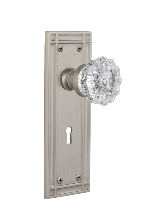 Nostalgic Warehouse Mission Plate with Crystal Knob - Mortise Lock
