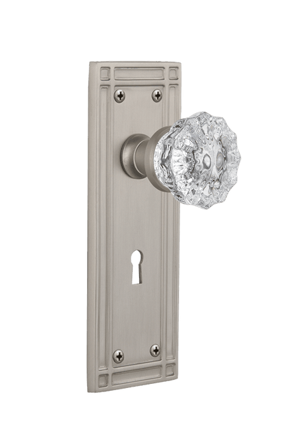 Nostalgic Warehouse Mission Plate with Crystal Knob - Mortise Lock