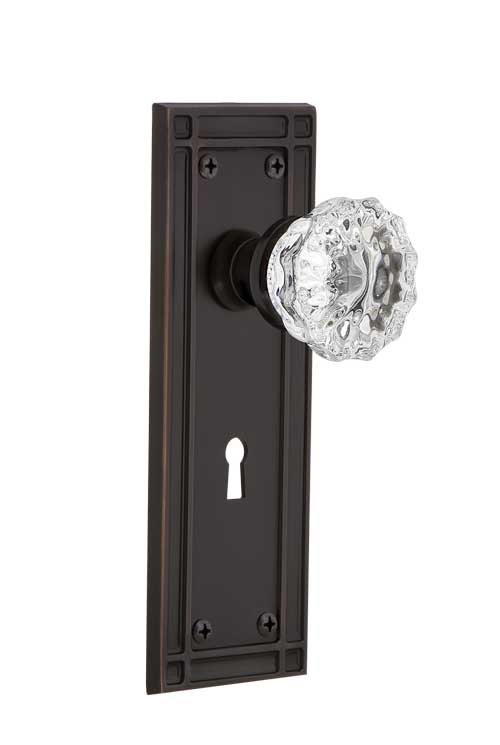 Nostalgic Warehouse Mission Plate with Crystal Knob - Mortise Lock