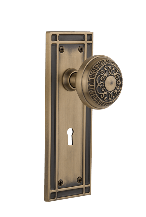 Nostalgic Warehouse Mission Plate with Egg & Dart Knob - Mortise Lock