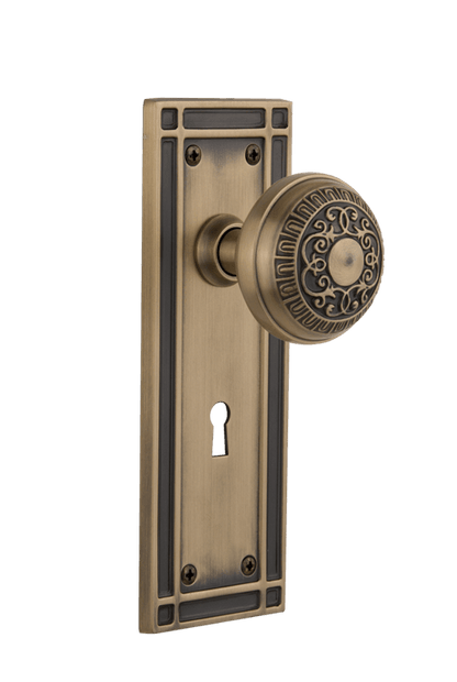 Nostalgic Warehouse Mission Plate with Egg & Dart Knob - Mortise Lock