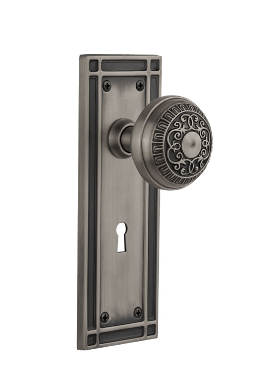 Nostalgic Warehouse Mission Plate with Egg & Dart Knob - Mortise Lock