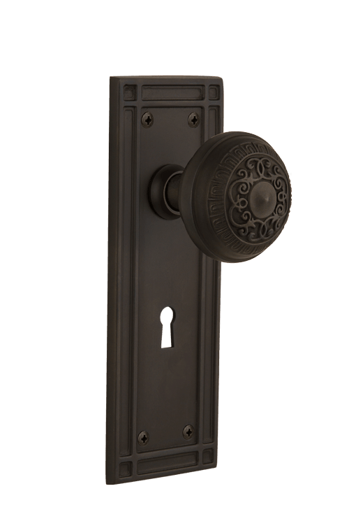 Nostalgic Warehouse Mission Plate with Egg & Dart Knob - Mortise Lock