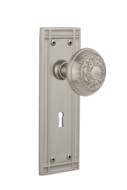 Nostalgic Warehouse Mission Plate with Egg & Dart Knob - Mortise Lock