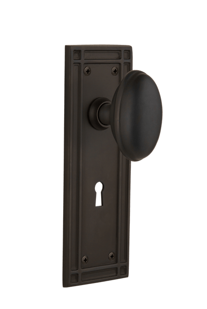 Nostalgic Warehouse Mission Plate with Homestead Knob - Mortise Lock