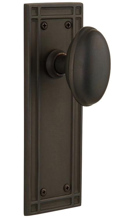 Nostalgic Warehouse Homestead Knob with Mission Plate - Oil rubbed bronze ( All Mortise Come W/ Keyhole )