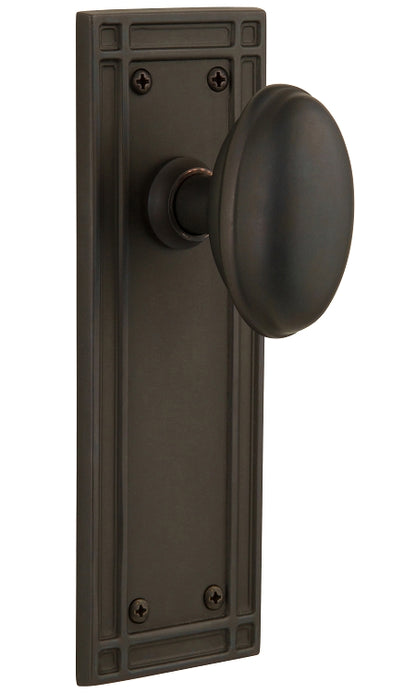 Nostalgic Warehouse Homestead Knob with Mission Plate - Oil rubbed bronze ( All Mortise Come W/ Keyhole )