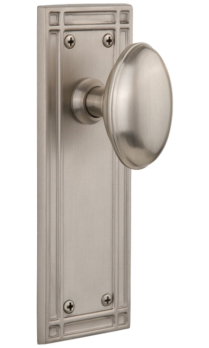 Nostalgic Warehouse Homestead Knob with Mission Plate - Satin nickel