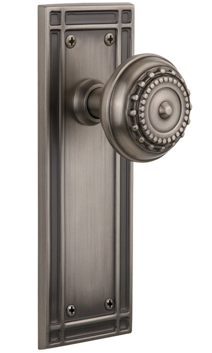 Nostalgic Warehouse Meadows Knob with Mission Plate - Antique pewter