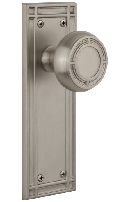 Nostalgic Warehouse Mission Knob with Mission Plate - Satin nickel