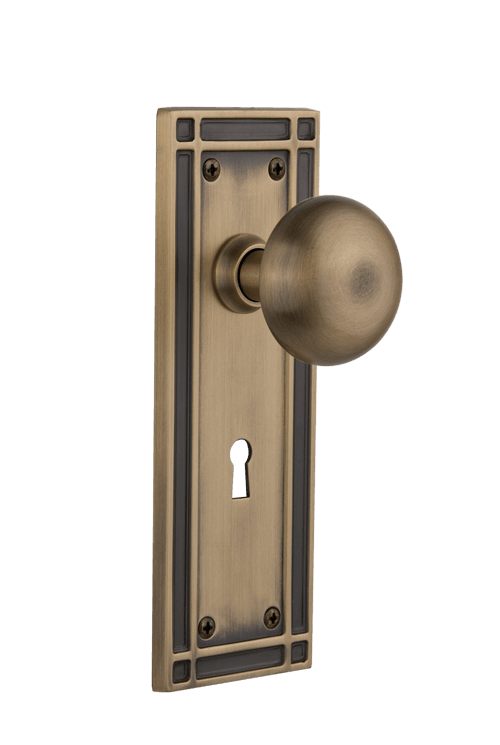 Nostalgic Warehouse Mission Plate with New York Knob - Mortise Lock