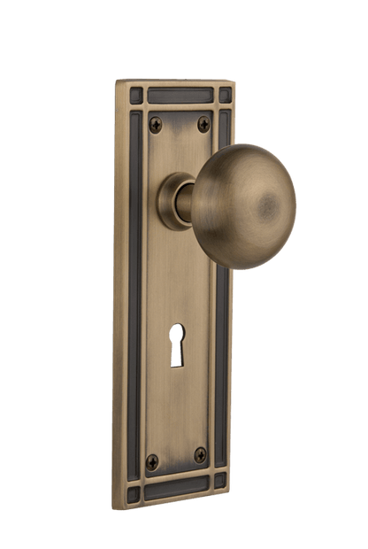 Nostalgic Warehouse Mission Plate with New York Knob - Mortise Lock