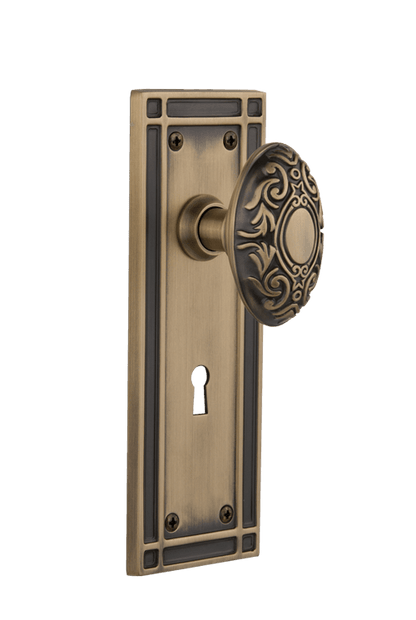 Nostalgic Warehouse Mission Plate with Victorian Knob - Mortise Lock