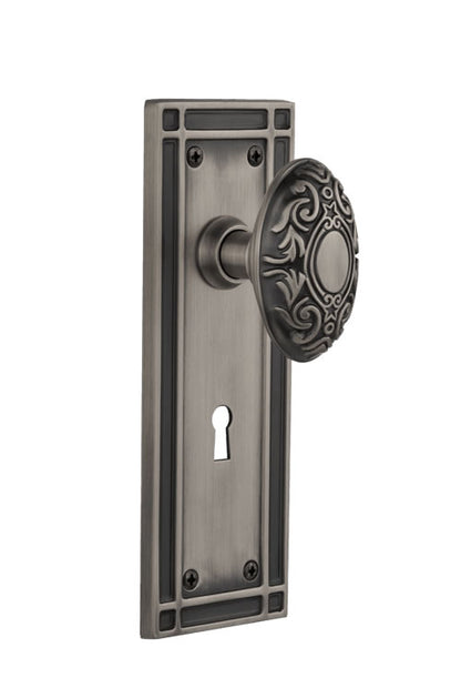 Nostalgic Warehouse Mission Plate with Victorian Knob - Mortise Lock
