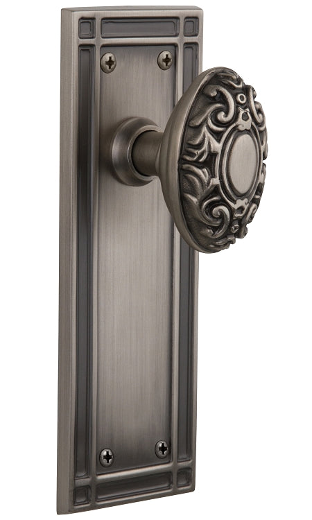 Nostalgic Warehouse Victorian Knob with Mission Plate - Antique pewter