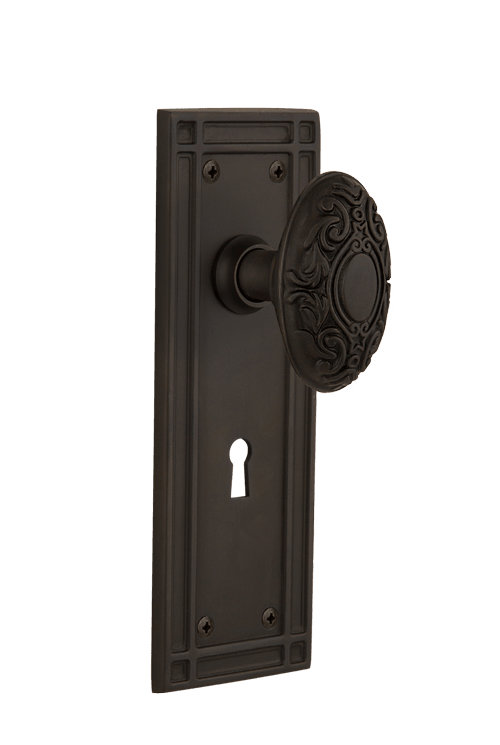 Nostalgic Warehouse Mission Plate with Victorian Knob - Mortise Lock