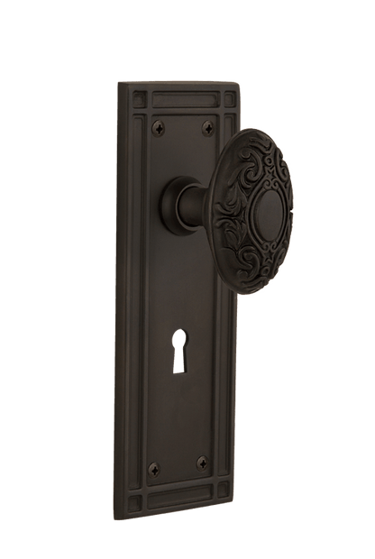 Nostalgic Warehouse Mission Plate with Victorian Knob - Mortise Lock