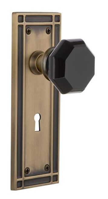 Nostalgic Warehouse Mission Plate with Black Waldorf Knob