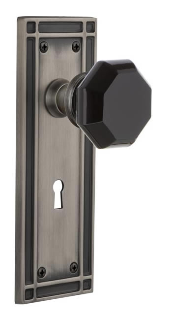 Nostalgic Warehouse Mission Plate with Black Waldorf Knob
